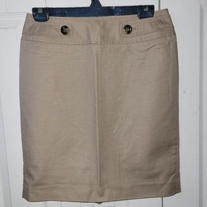 Classic Khaki/Tan Pencil Skirt - Size 4P